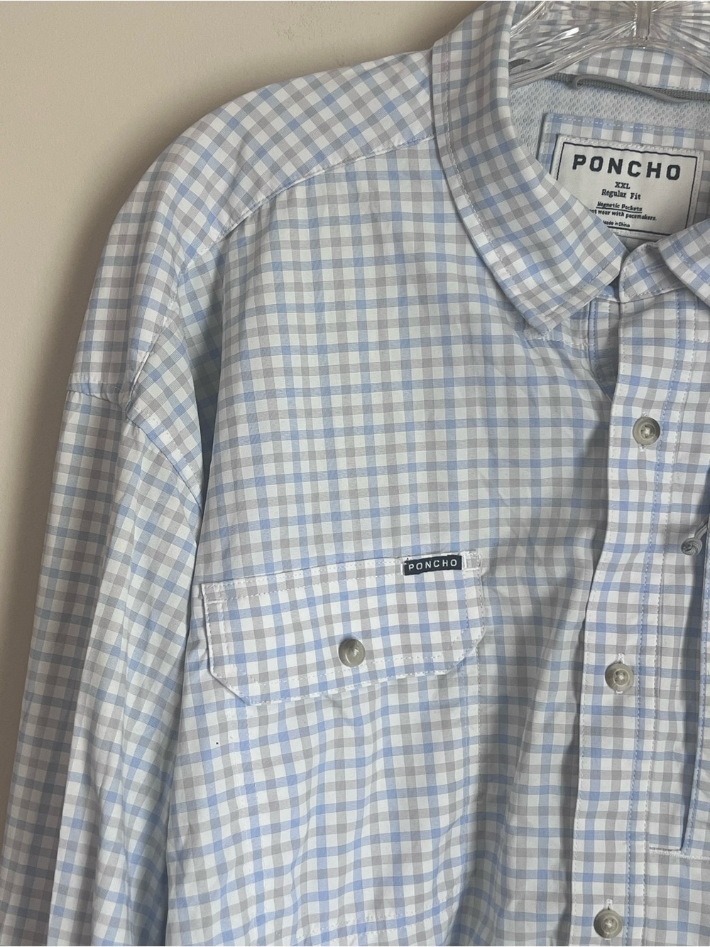 Poncho The Catfish Button Down Shirt Magnetic Pockets Men's XXL EUC - Picture 4 of 8
